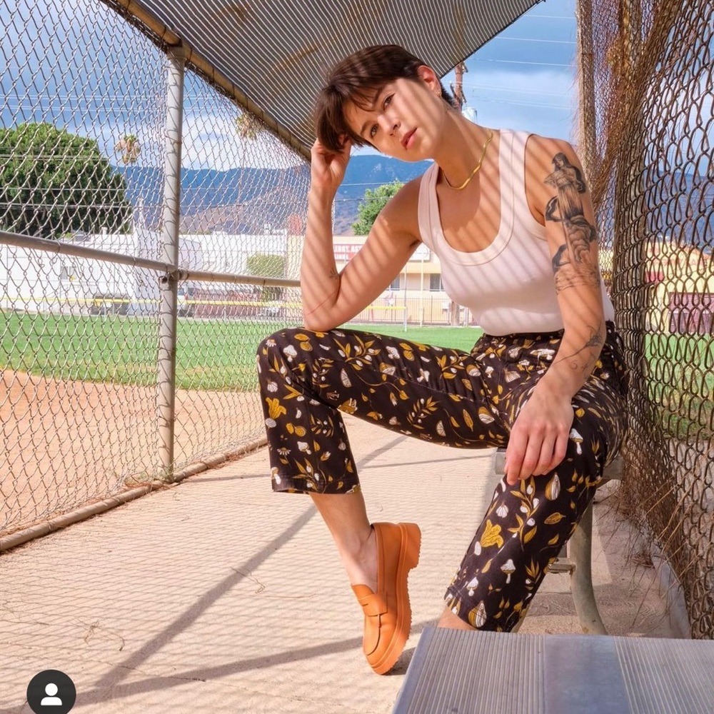 Big Bud Press Brown and yellow cookbook print work pants
